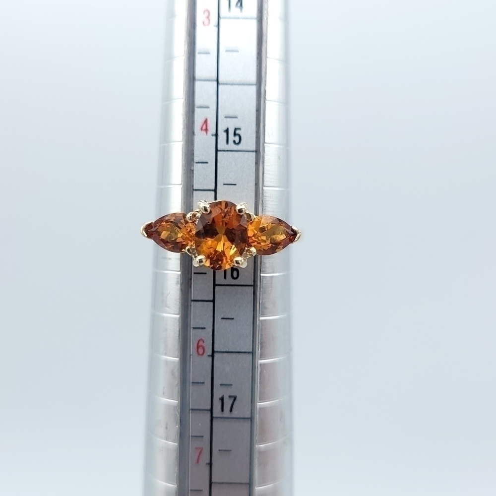 10k Citrine 3 Stone Ring — image 5 of 8